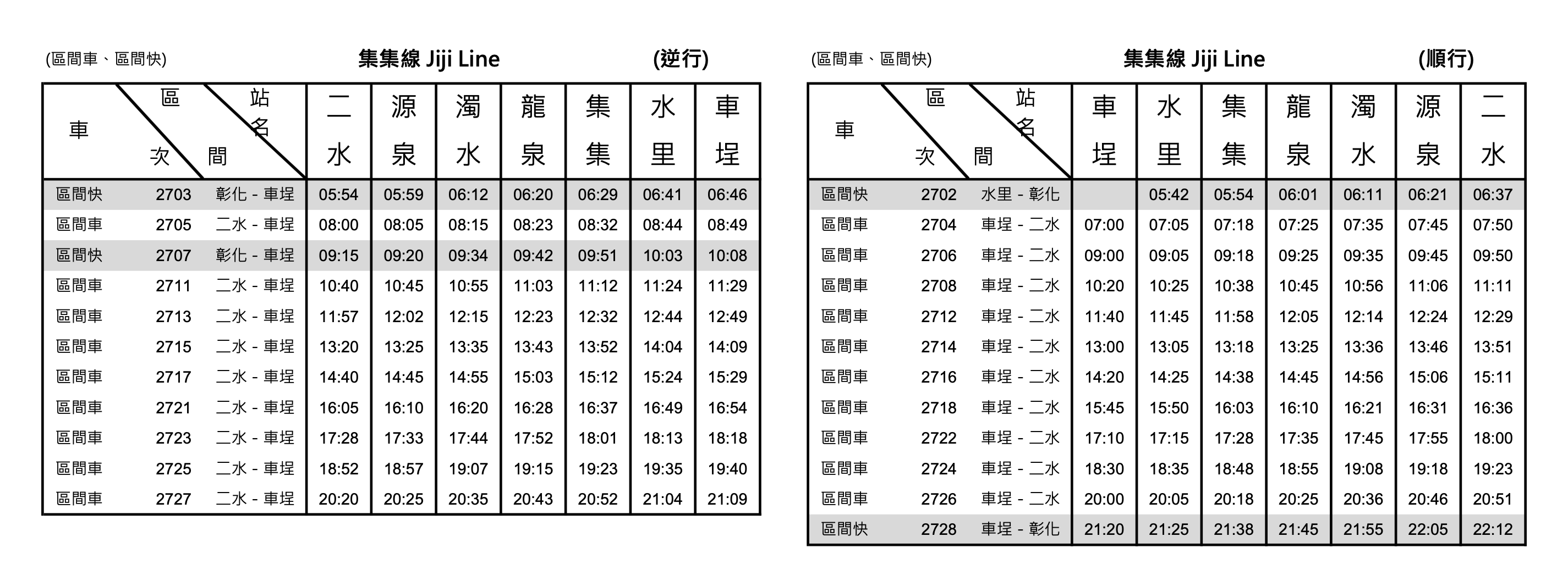 二水站至車埕站時刻表服務公告_1150613更 二水站至車埕站時刻表服務公告_1150613更