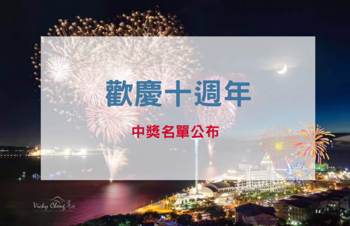 【歡慶十週年抽獎活動】中獎名單