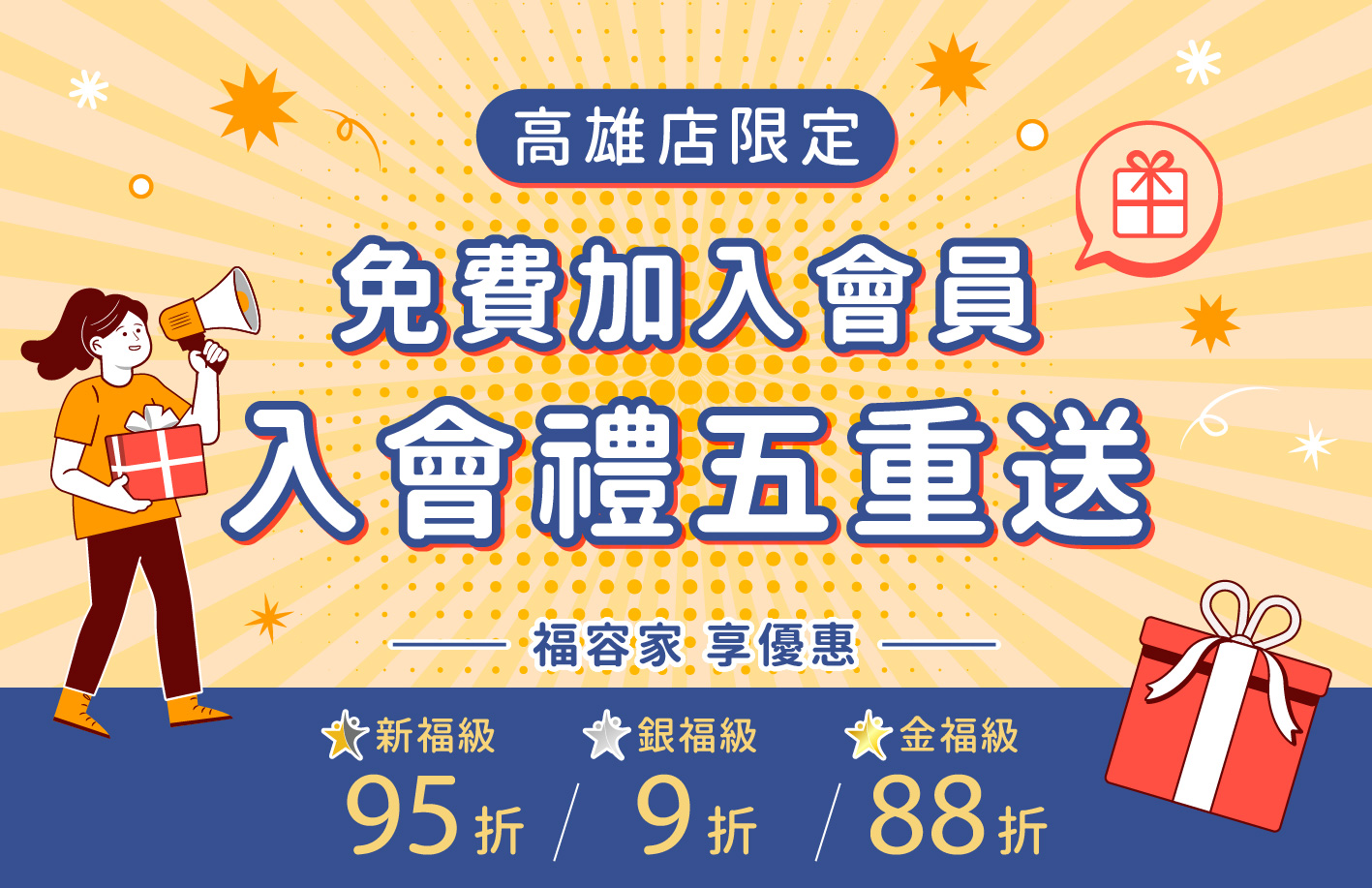 福容家『高雄店入會禮』好禮五重送